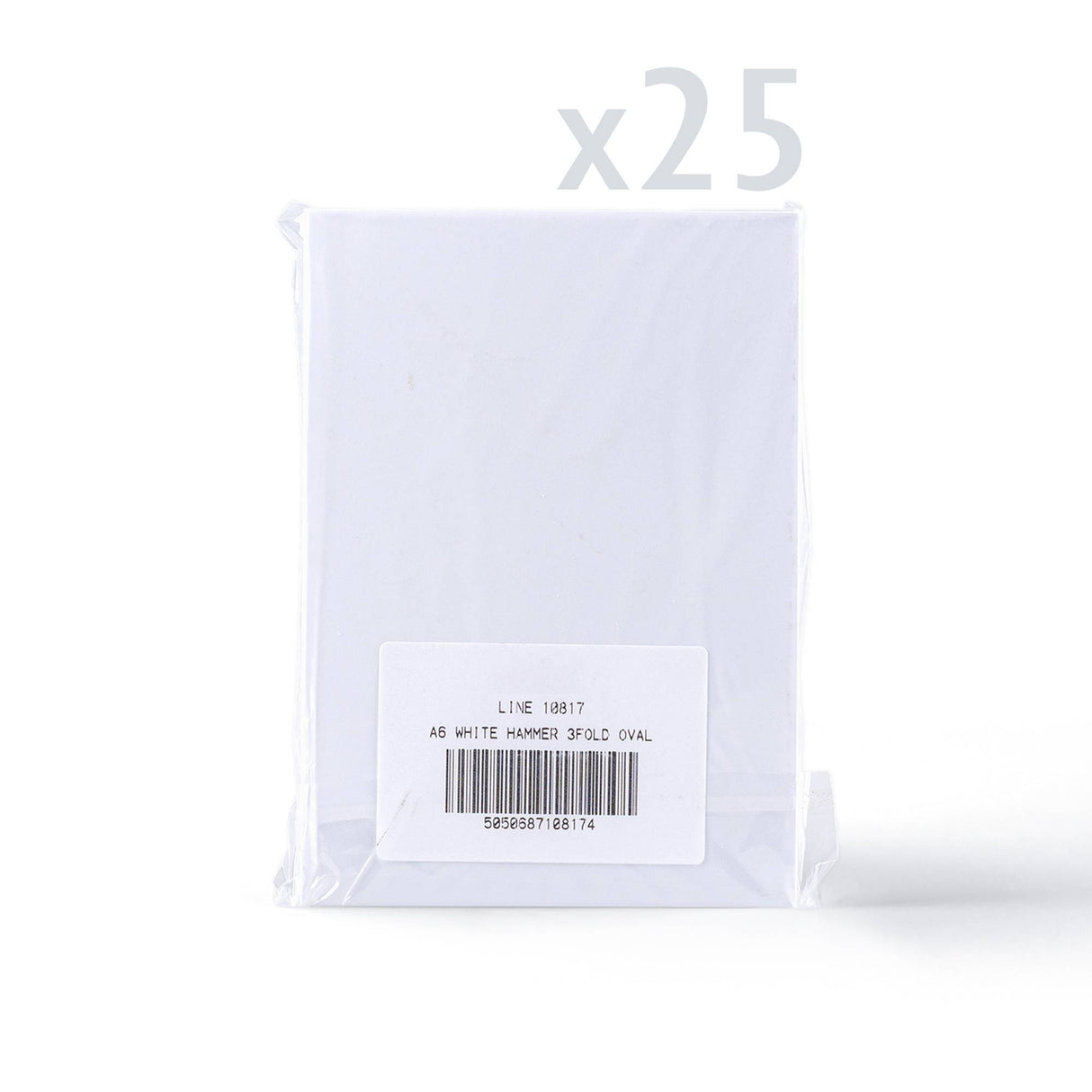 Fehér, háromrészes, kalapált felületű kártyák ovális kivágással – csomag