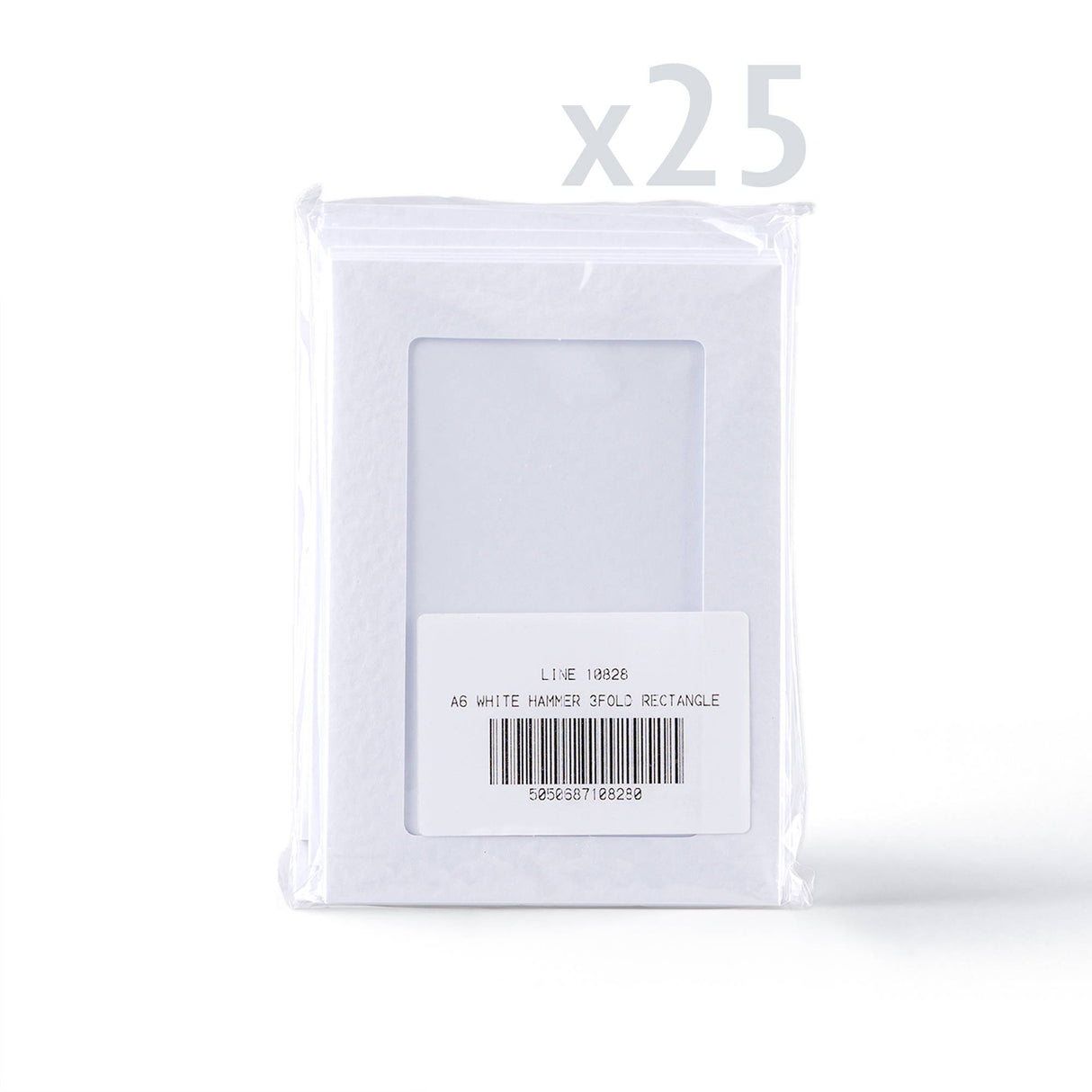 Fehér, kalapált felületű kártyák téglalap alakú kivágással – csomag