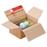 Változtatható mélységű önzáró kartondoboz küldeményekhez 