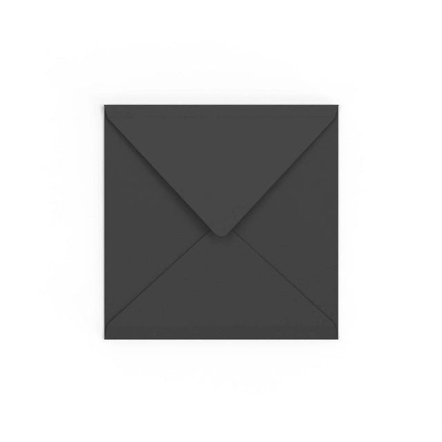 Black British Made Gummed V-Flap Envelope (155 x 155mm)