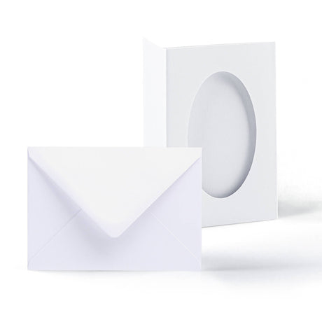 Fehér, háromrészes, ovális kivágású kártyák – csomag